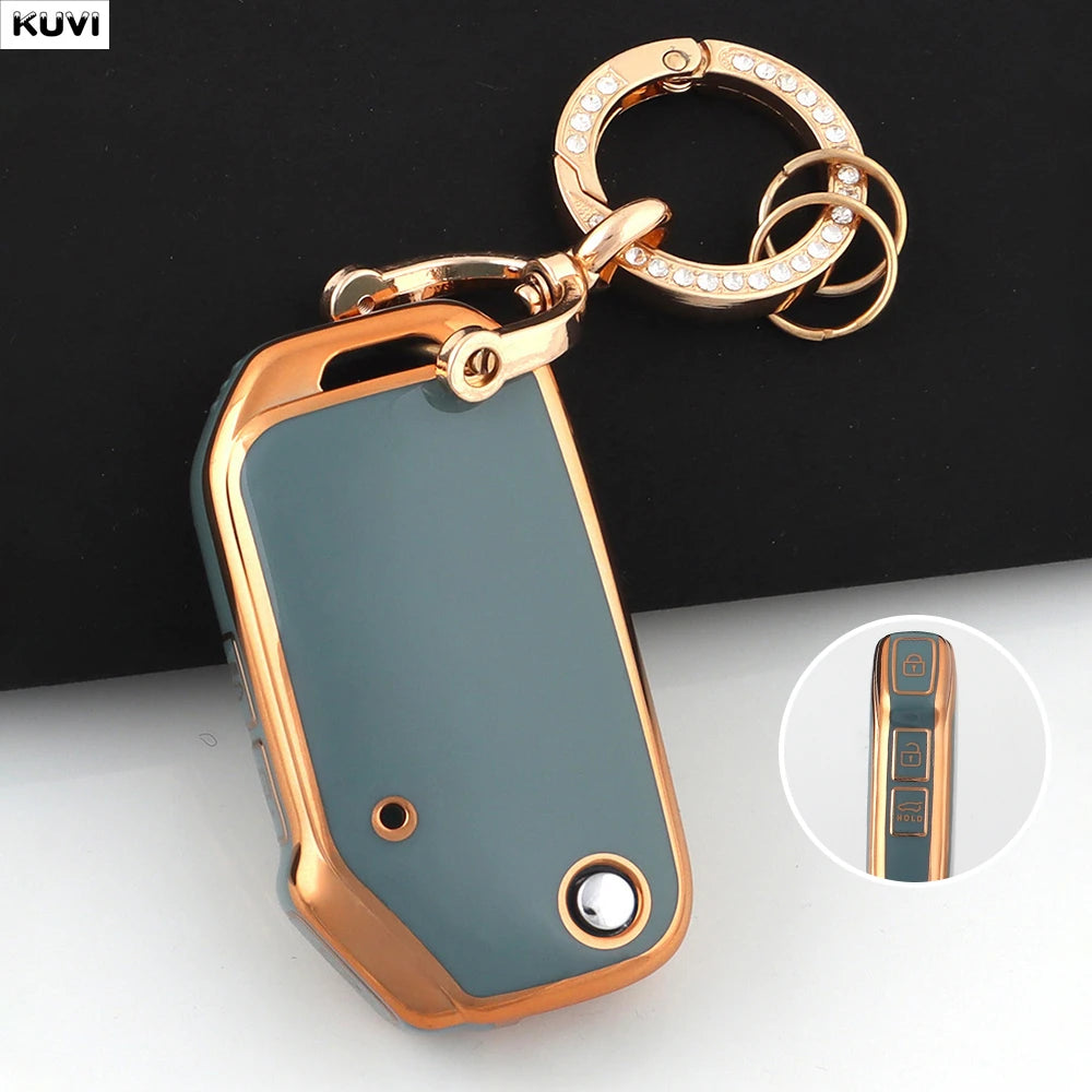 NEW TPU Car Flip Key Case Cover Shell Fob Keychain For Kia Sportage Ceed Xceed Sports K5 Seltos 2019 2020 2022 2023 Accessories