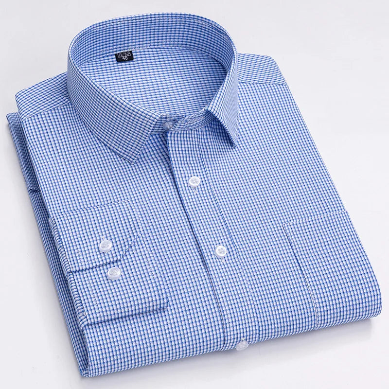Men Print Shirts Casual Long Sleeve Striped Dress Shirt for Man Business Formal Slim Fit Button Up Polka Dot Men's Clothing