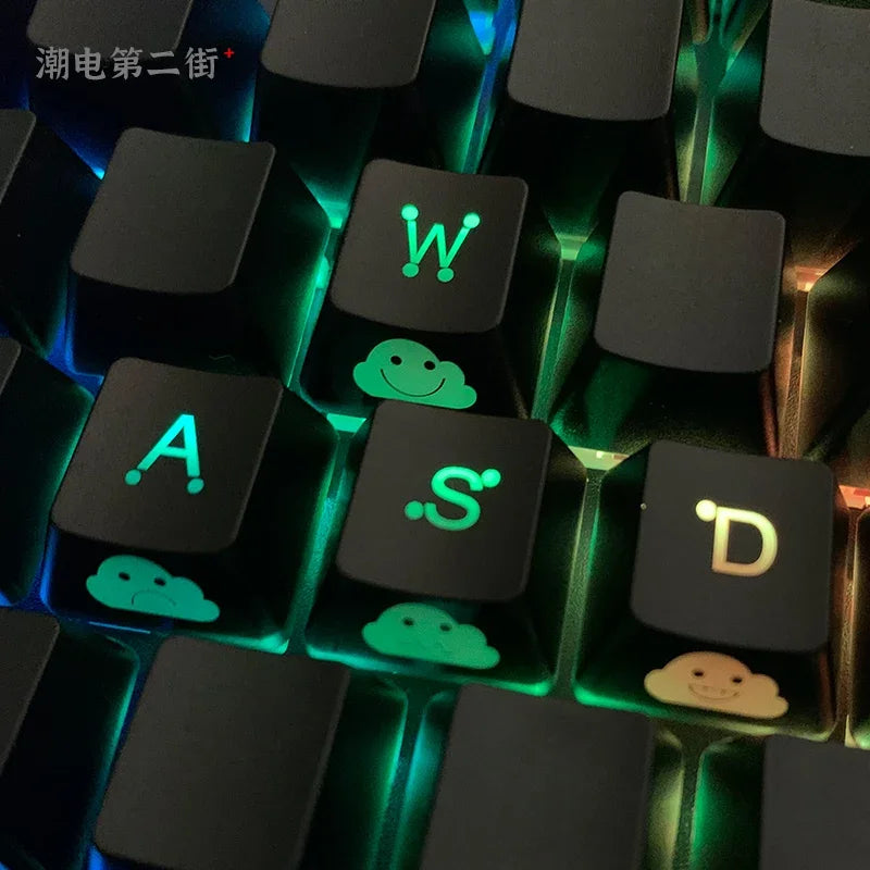 4Pcs Keycaps Lightning Baby Translucent Personalized  Mechanical Keyboard Keycaps ABS OEM Height WASD Arrow Keys Additional Keys