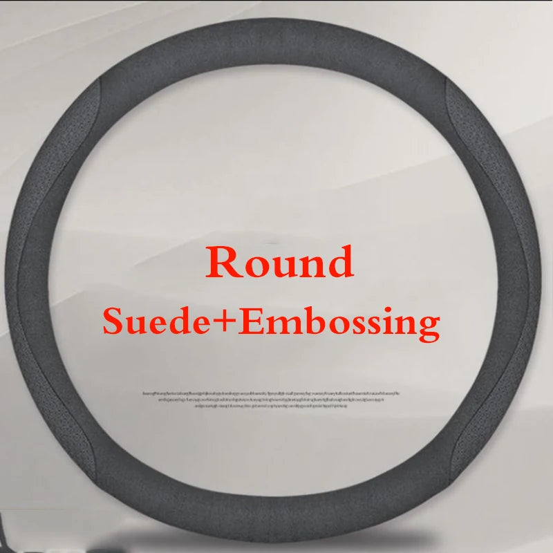 for Volkswagen VW Atlas Passat CC Taos touareg R-line Car Steering Wheel Cover 10colour Suede Leather 38 CM Auto Accessories