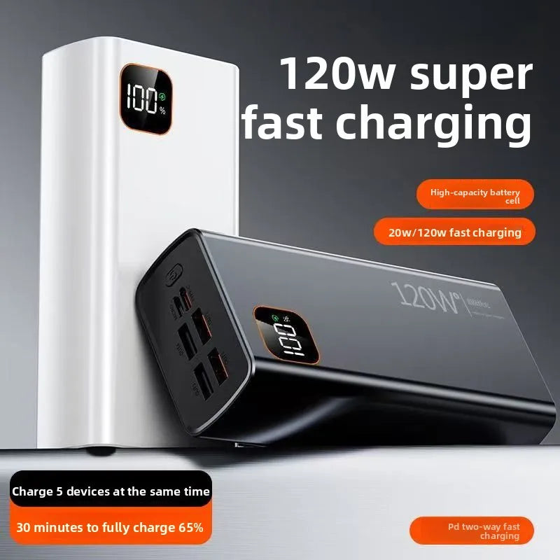 120W PD Digital Display Power Bank 30000mAh Large Capacity Portable External Battery For IPhone Android