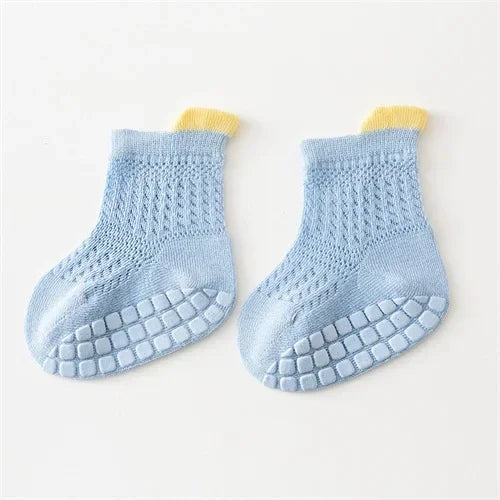 3pairs/lot 6 Colored Of Net Eye Non-slip Baby Girl Sock Hollow-out Breathable Thin Infant Girl Cotton Socks Children's Socks Kit