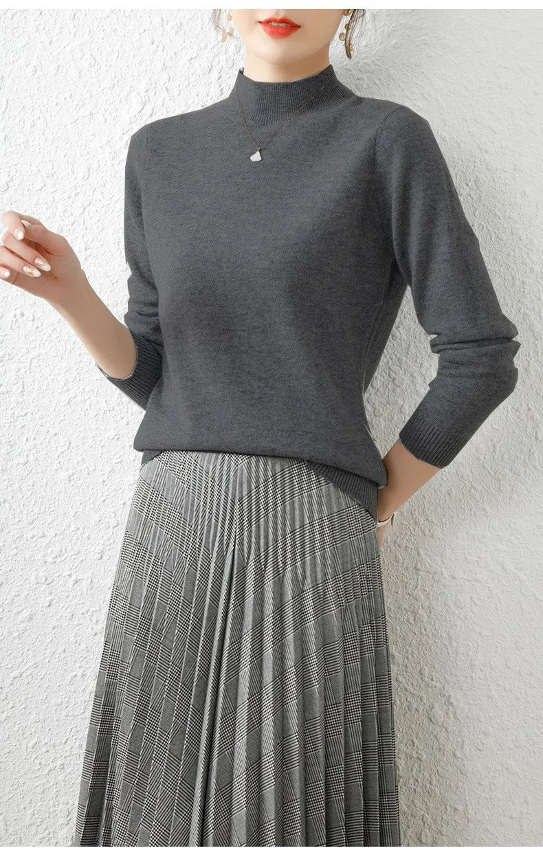 Autumn Winter Bottom Turtleneck Sweaters Women Fashion Chic Pullover Slim Long Sleeve Knitted Jumpers Soft Warm Pull Femme Top