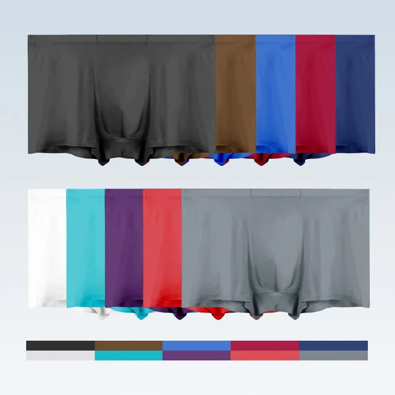 Men's Underwear Men's Wholesale Ice Silk Seamless Boxer Briefs Antibacterial Breathable Sports Summer Thin Comfortable Boxer