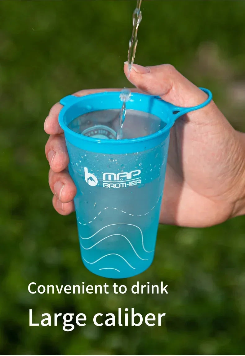 MAP BROTHER 200ml Foldable Soft Flask TPU Squeeze Outdoor Sport Running Water Bottle for Running Hiking Cycling Climbing Durable