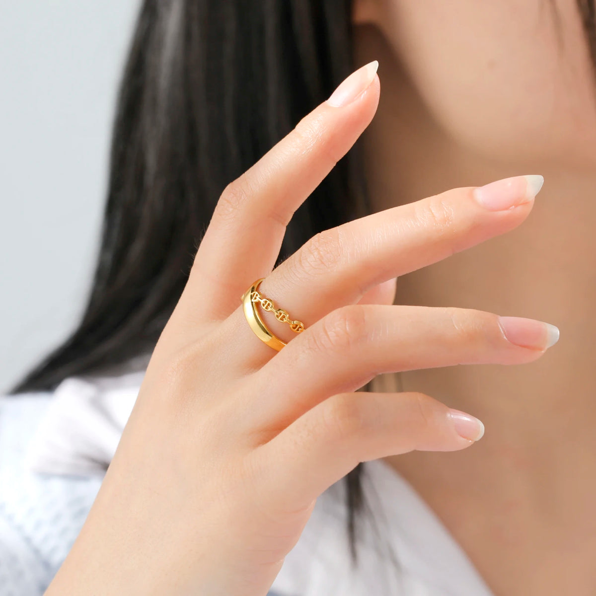 Amaxer For Women Lover's Rings Star Lace Beads Strip Stainless Steel Gold Color Silver Color Engagement Jewelry Party Gift