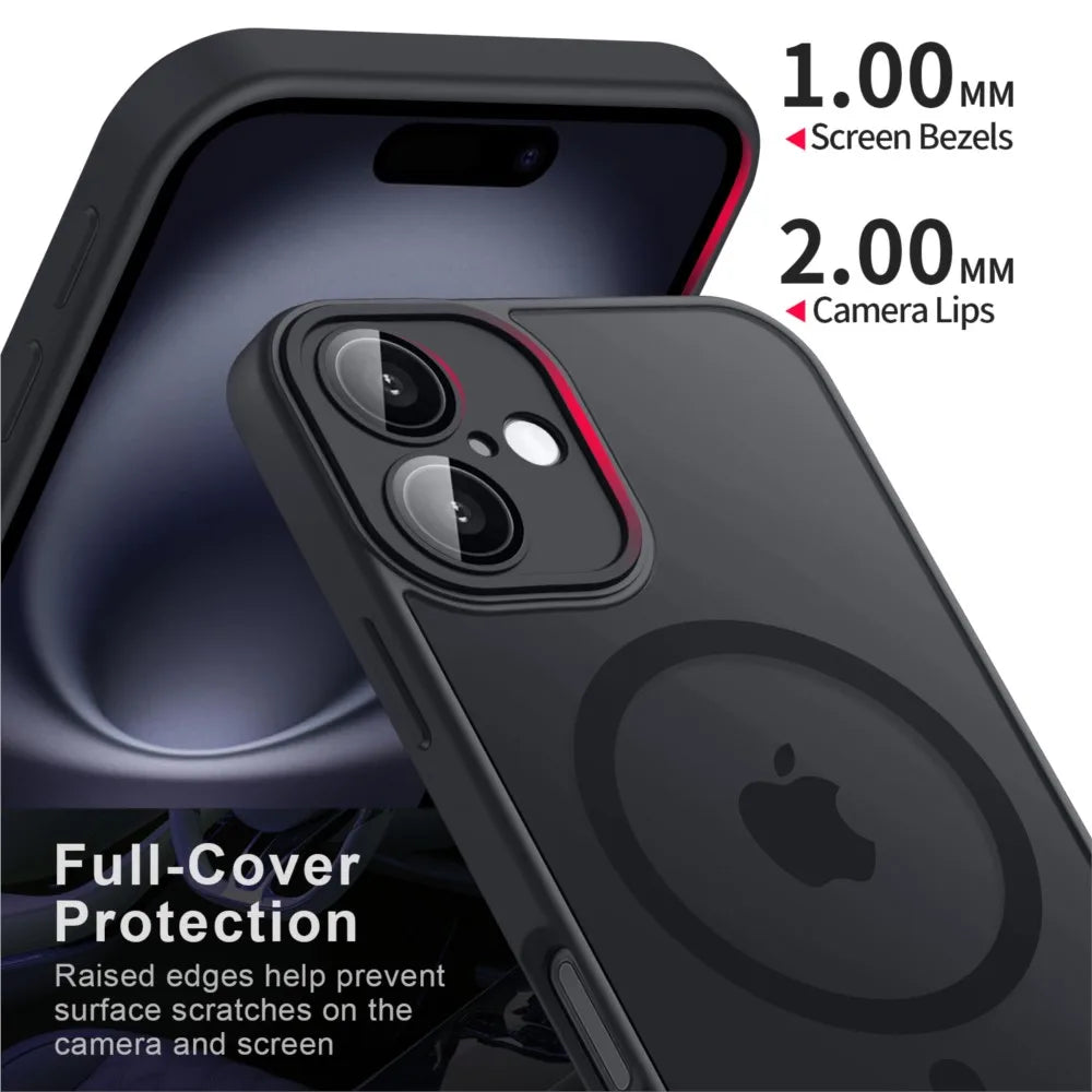Luxury Magnetic Matte Translucent Case For iPhone 11 12 13 14 15 16 Plus 16E 17E 17 Pro Max For Magsafe Wireless Charge Cover