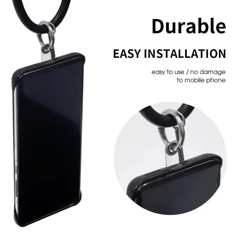 Protable Anti-fall Clear Phone Lanyard Cards Replaceable Flexible Tether Tabs Transparent Phone Case Pandent Gasket for IPhone