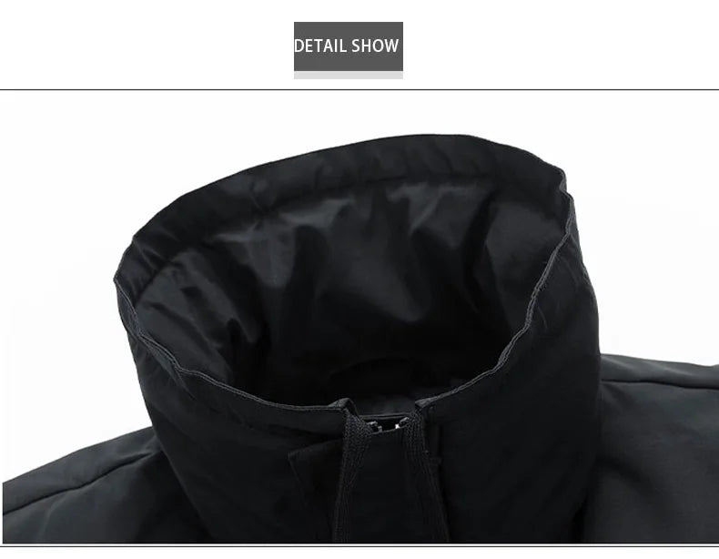 8XL Puffer Jacket Men Thick Warm Parka Plus Size Quilted Jacket Solid Outwear Coats Loose Cotton-padded Men's Clothing Top
