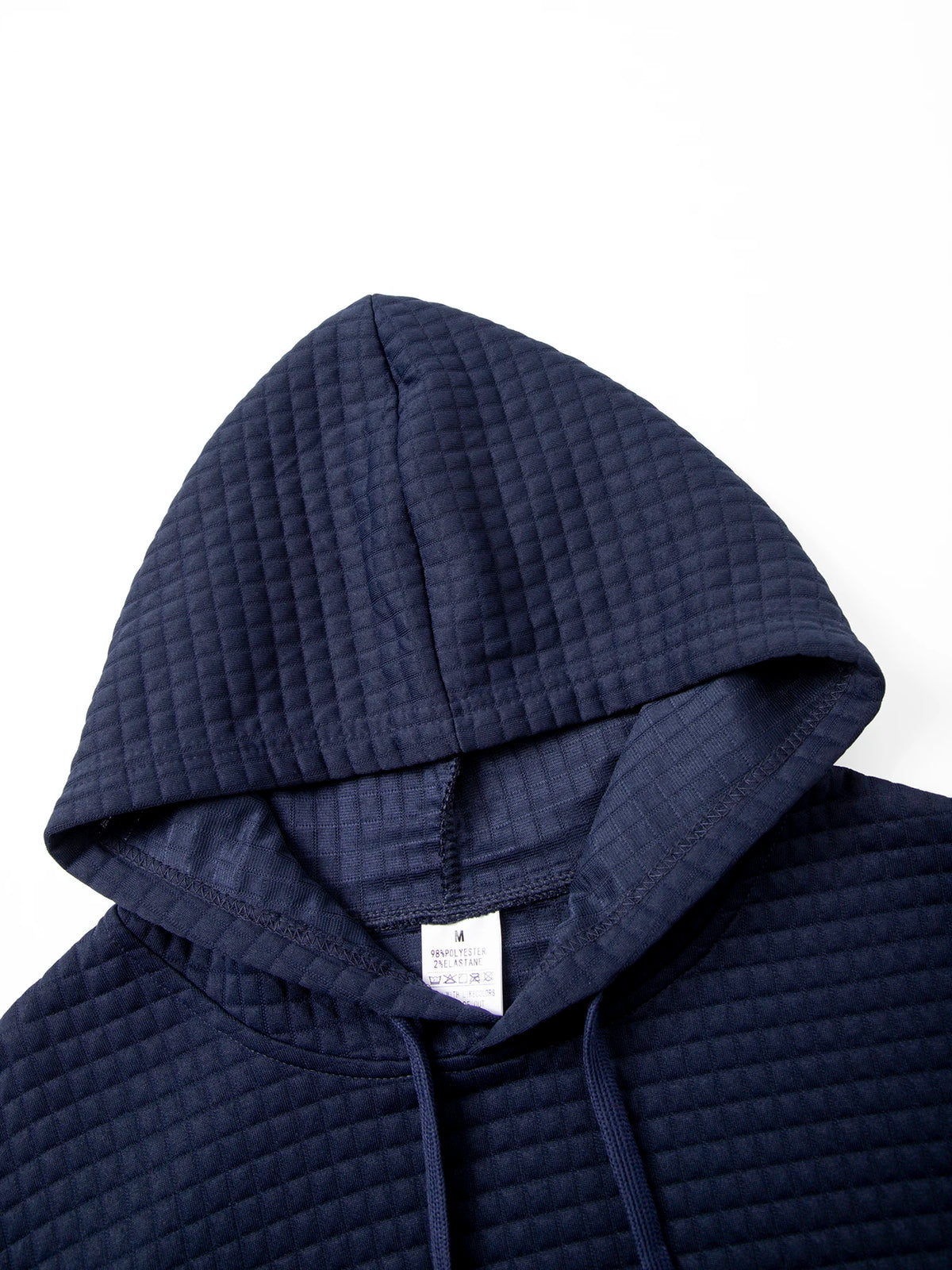 Men's Waffle Pattern Hoodie Autumn/Winter Casual Solid Pullover Warm Sweatshirt Loose Outdoor Sports Hoodie Tops Men's Clothing