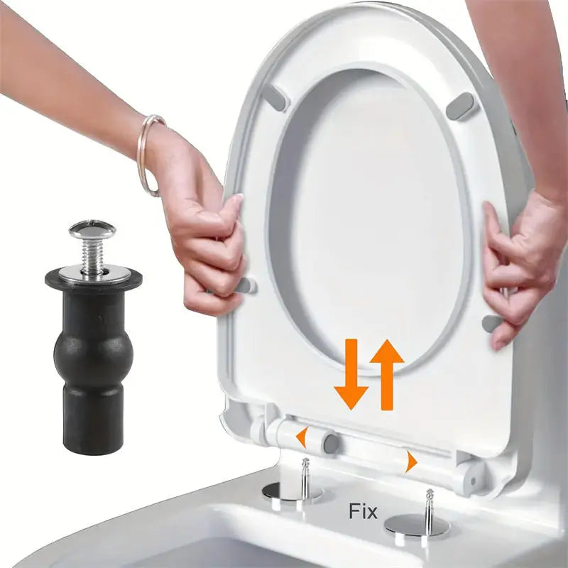 2pcs Expansion Screw Toilet Seat Top Fix Seat Hinge Hole Fixings Well Nut Screw Rubber Back To Wall Toilet Cover Accessories