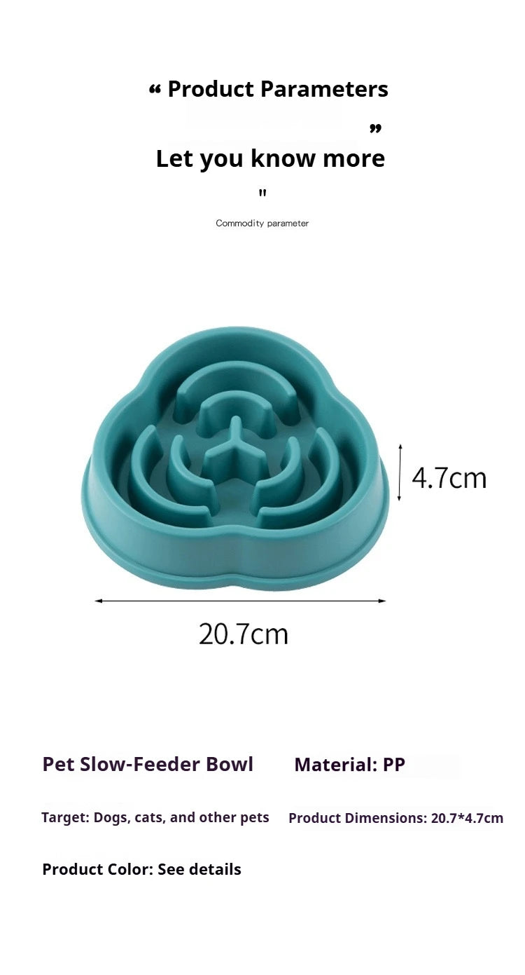 1PC Pet Slow Food Bowl Anti Choking Dog Bowl Dog Bowl Anti Overturning Pet Food Supplies and Feeding Device