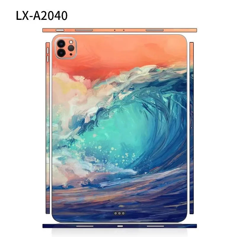 For iPad Pro 2022 2021 12.9 11 Cases Films Back Film Covers Cartoon Decal Skin Protector Sticker for iPad Mini6