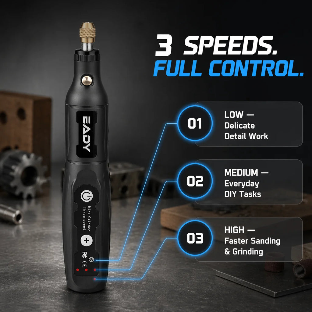 Mini Cordless Drill, 3-Speed Adjustable Rechargeable Rotary Tool, 1/33/62/110PCS Set, Small Grinder for DIY Craft
