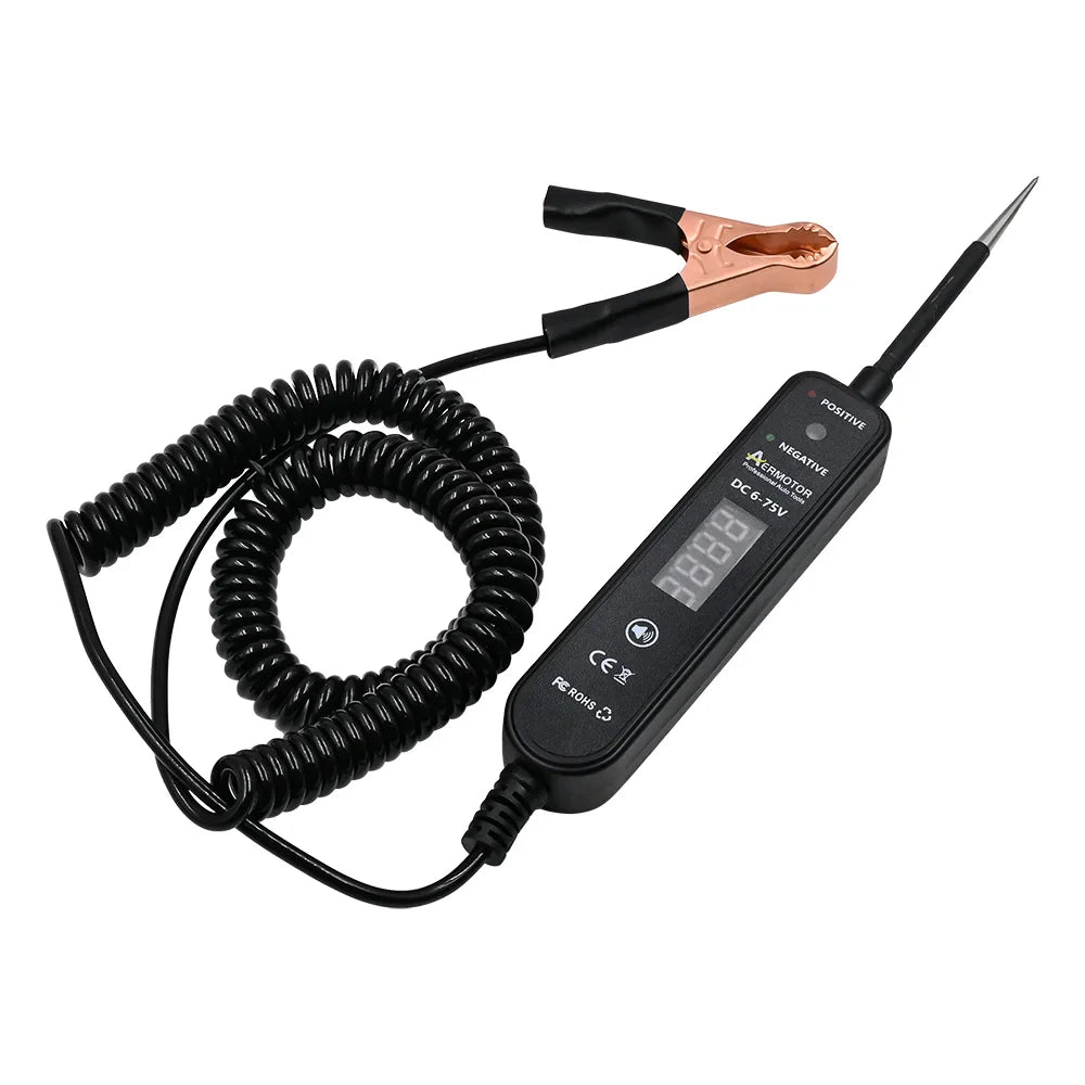Aermotor Car Test Light with DC 6-75V LED Digital Voltage Display Electric Test Pen EM289 Car Short Circuit Diagnostic Tool