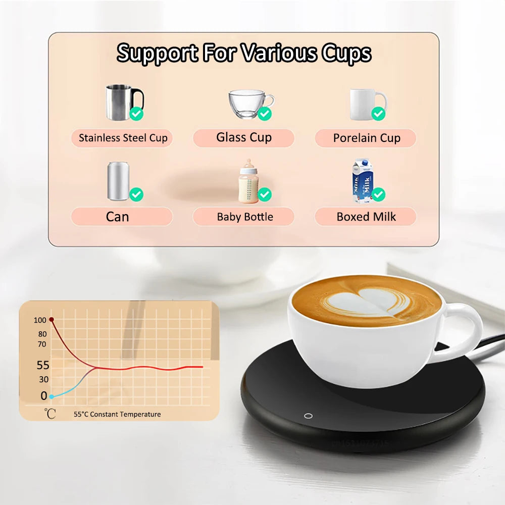 Cup Warmer USB Cup Heater Coffee Mug Warmer For Home Office Electric Heating Coaster Desktop Milk Tea Cup Warmer Heater