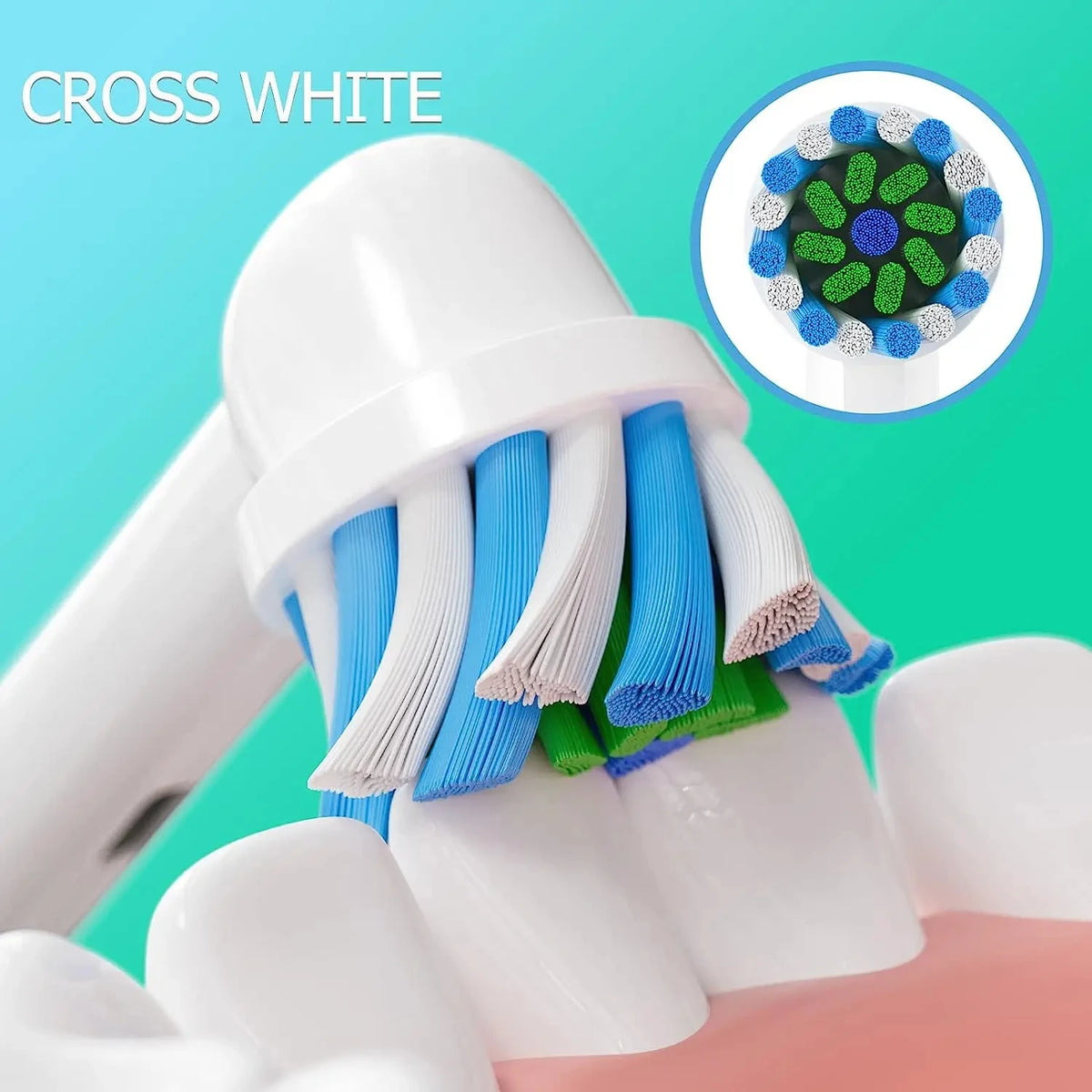 4 toothbrush heads, compatible with Braun Oral-B electric toothbrush, replacement brush heads for Vitality Pro 1000 2000