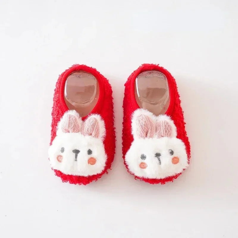 Autumn Winter Warm Baby Slippers Toddler Plush Floor Sock Shoes Boys Girls Soft Anti-slip Walking Shoes Indoor Home Kids Socks