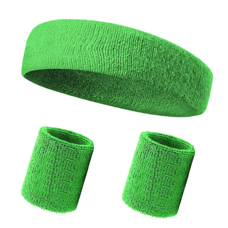 3PCs/set Mens Sports Headband Sweatband Stretch Elastic Outdoor Sport Sweat Headband Wristband Women Gym Running Tennis Headwrap
