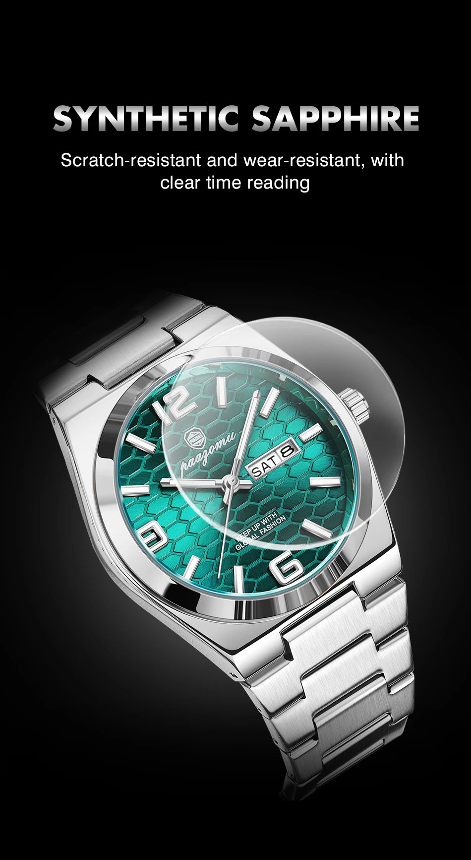 PAAZOMU Luxury Brand Man Watch Waterproof Luminous Date Week Men's Quartz Wristwatch Stainless Steel Fashion Sports Men Watches