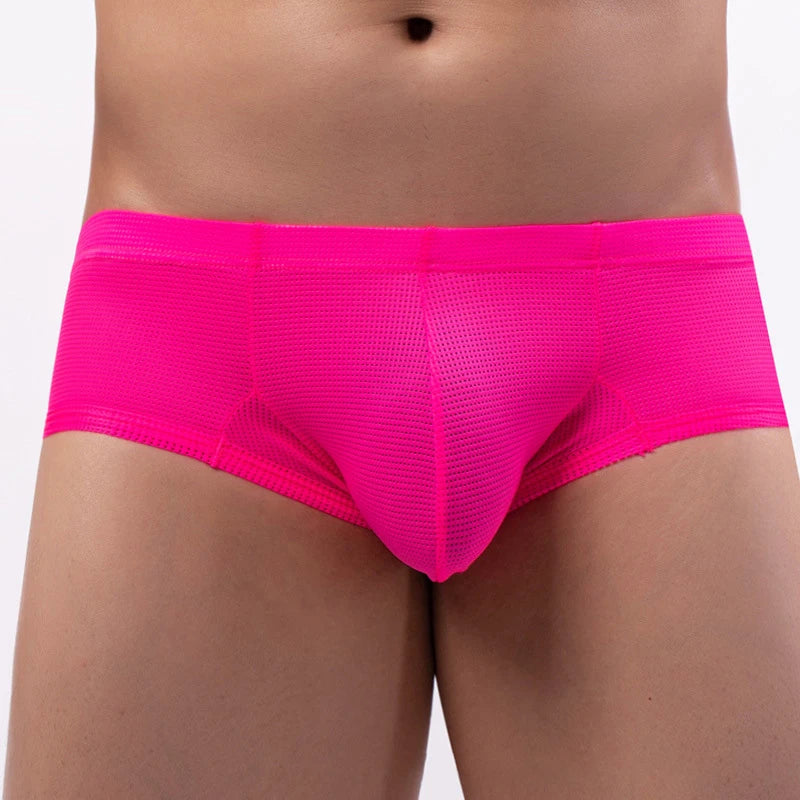 Mens Sexy Mini Boxers Breathable Hole Design Half Back Coverage Fitness Casual Sweat Absorbing All Seasons Daily Sport Wear