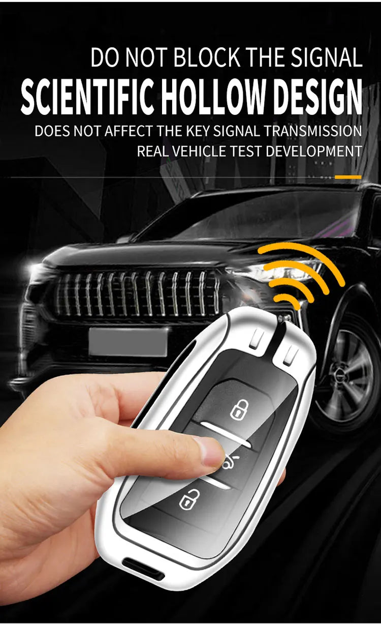 Zinc Alloy Car Key Case Cover Shell for DS DS7 DS5 DS6 DS9 New Energy DS4 Dias Protective Key Chain Bag Keyless Auto Accessories