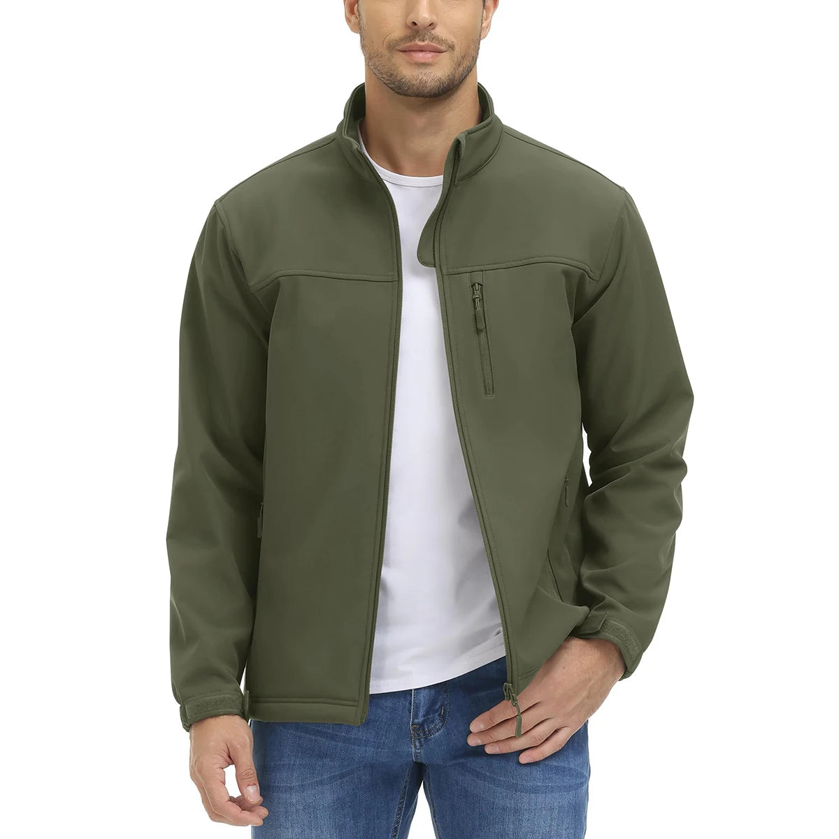 TACVASEN Blusão Impermeável para Homem Caminhada Outdoor Fecho Completo Corta-vento Forro Polar Quente Outono Inverno Trabalho Casaco Casual