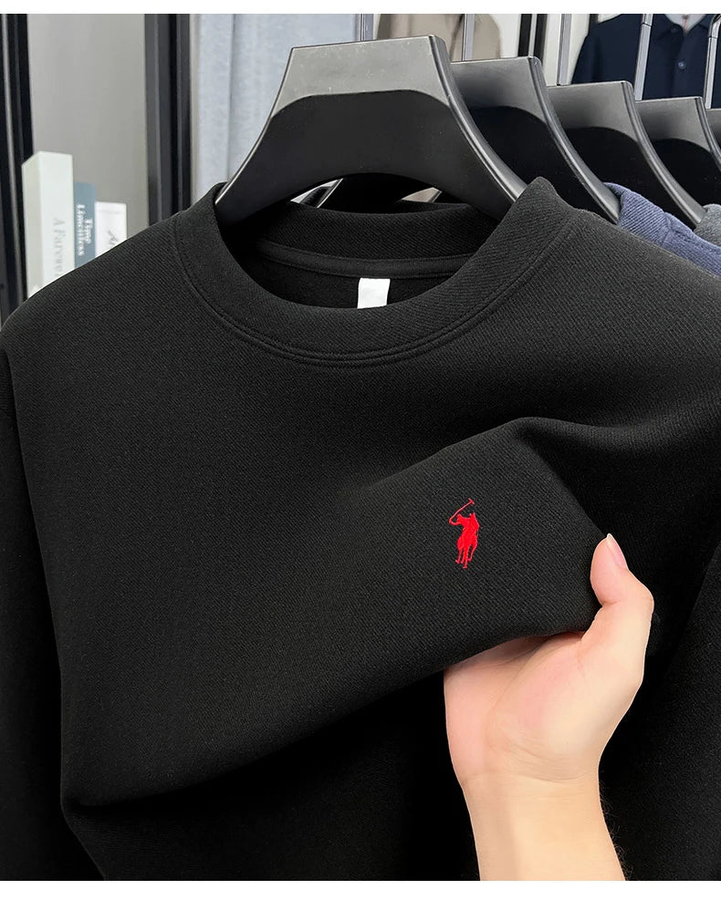 Luxury brand long sleeve T-shirt men's autumn Paul trendy exquisite pony embroidery pullover loose casual round neck sweatshirt