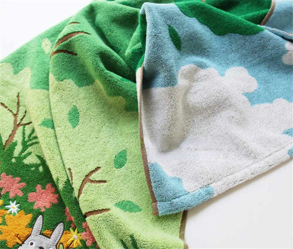 Cute 100% Cotton Embroidery Cartoon Towels Bathroom Hand Towel Batrh for Kids Adults Beach