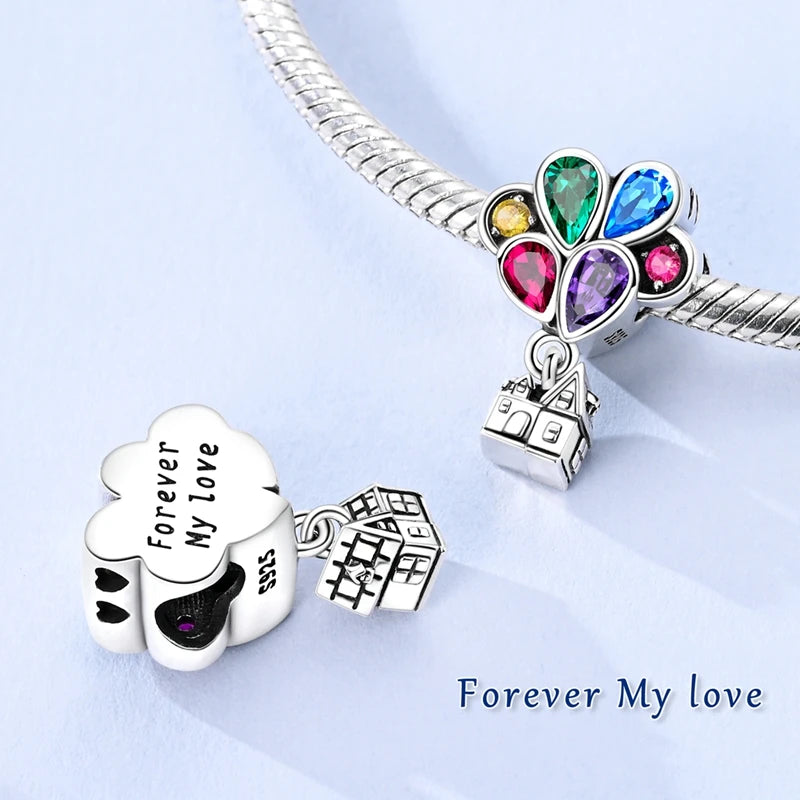 New Original Charm Beads 925 Sterling Silver Butterfly Hot Air Balloon Dangle For Bracelet Women Girl Fine DIY Jewelry Gift