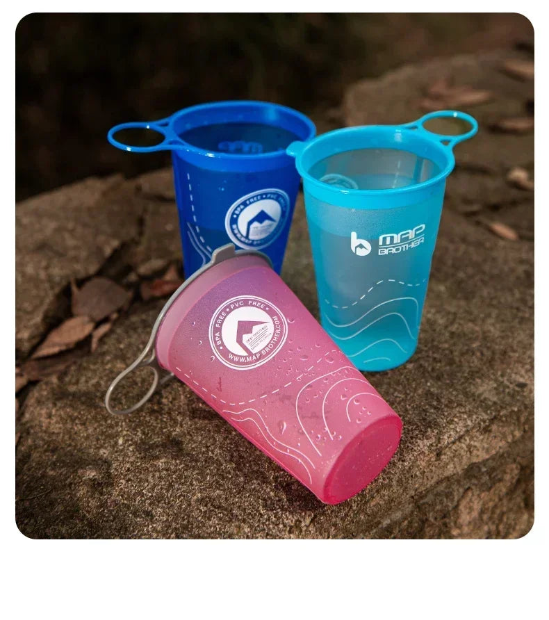 MAP BROTHER 200ml Foldable Soft Flask TPU Squeeze Outdoor Sport Running Water Bottle for Running Hiking Cycling Climbing Durable