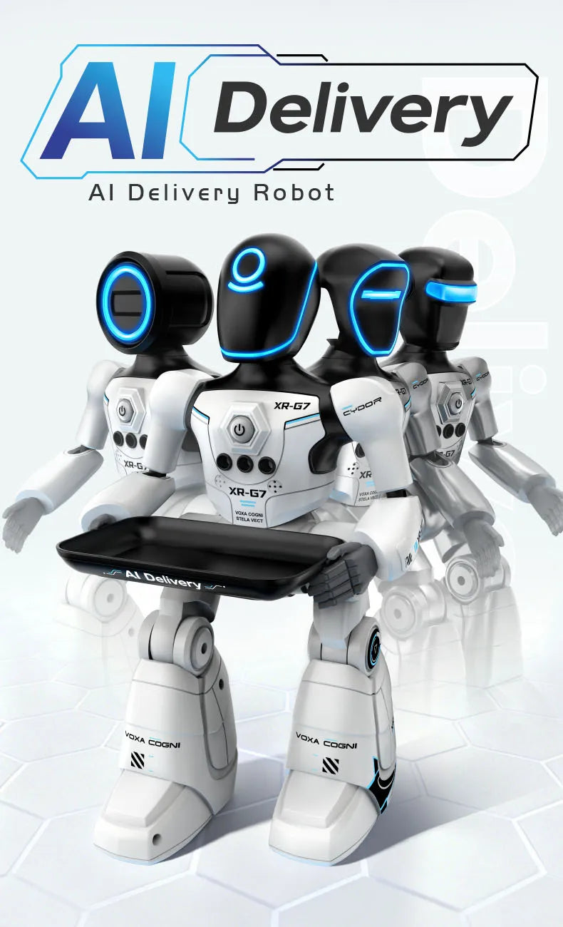 AI Smart Voice Robot Toy with Gesture Sensing & Smart Programming, Interactive Robot with Lights & Music, Perfect Gift for Kids