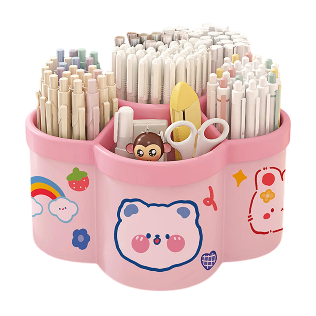 Rotating Pen Holder Desk Organizers Cosmetic Brush Organization Box Large Capacity Pen Storage Box Study Dormitory Accessories