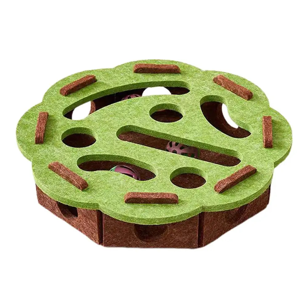 Cat Enrichment Toys Interactive Cat Toy Puzzle Games Felt Pet Supplies with Bell Kitten Accessories Maze Game for Enrichment