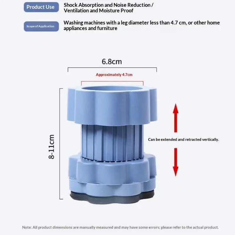 ⚑4Pcs Adjustable Anti-Vibration Washing Machine Feet Pad Noise Reduction Waterproof Refrigerator Base Pad Support Stands