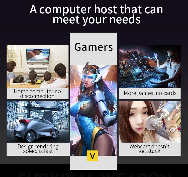 AOTESIER PC Gaming With Core i7 Processor/256G SSD 8GB /16GB RAM 3200MB DDR3/Windows 11 HD Graphics 4600 Graphics/ white
