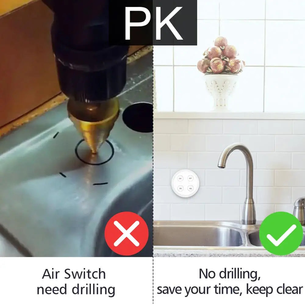 Kitchen Food Garbage Disposal Waste Grinder Remote Control Wireless Switch Timer EU KR Plug 16A Air Switch Replace No Pipe