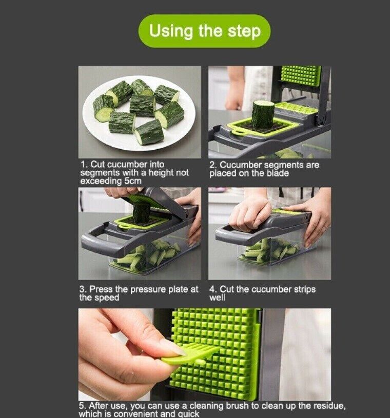 16-in-1 Vegetable Slicer, Salad, Fruit And Vegetable Slicer, Peeler