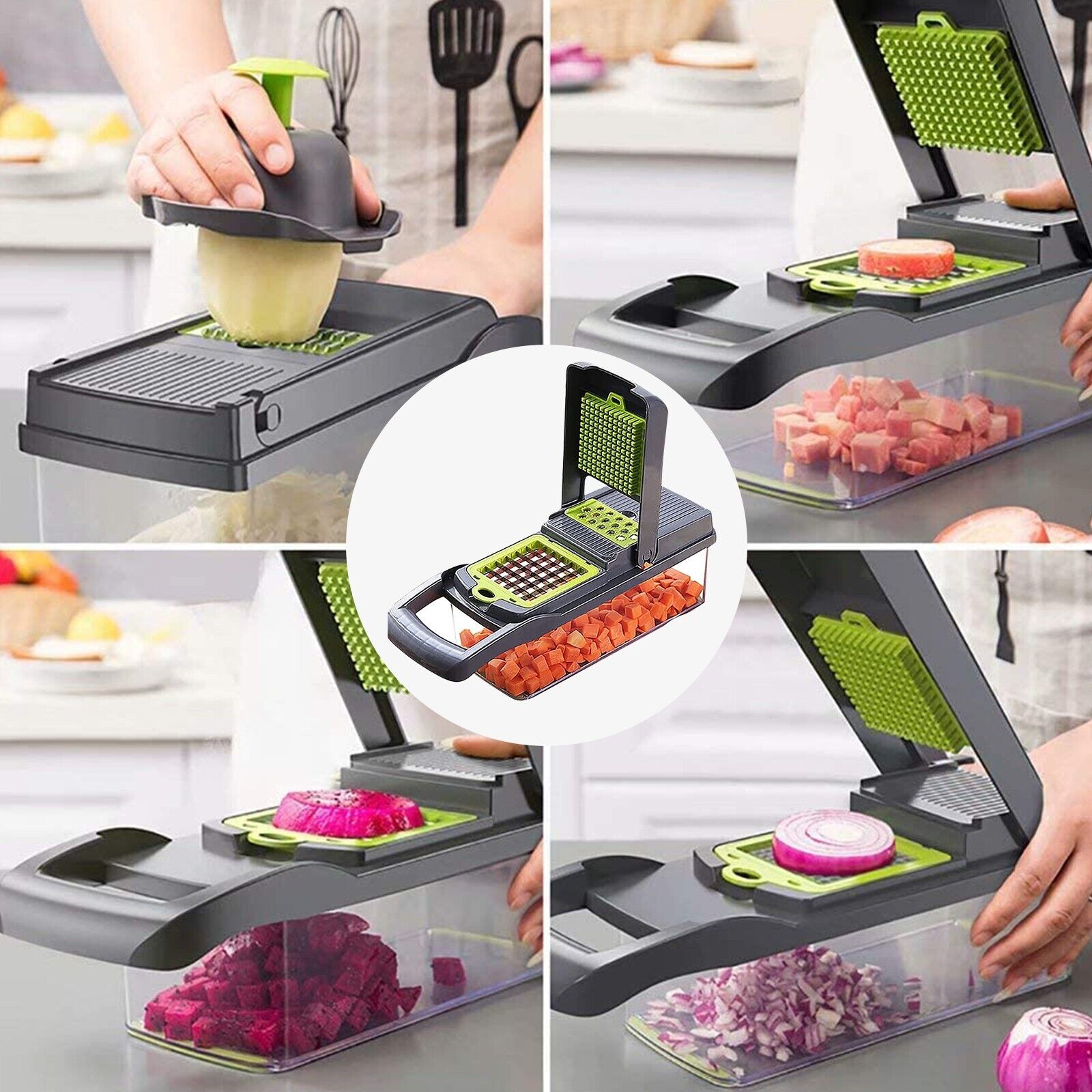 16-in-1 Vegetable Slicer, Salad, Fruit And Vegetable Slicer, Peeler