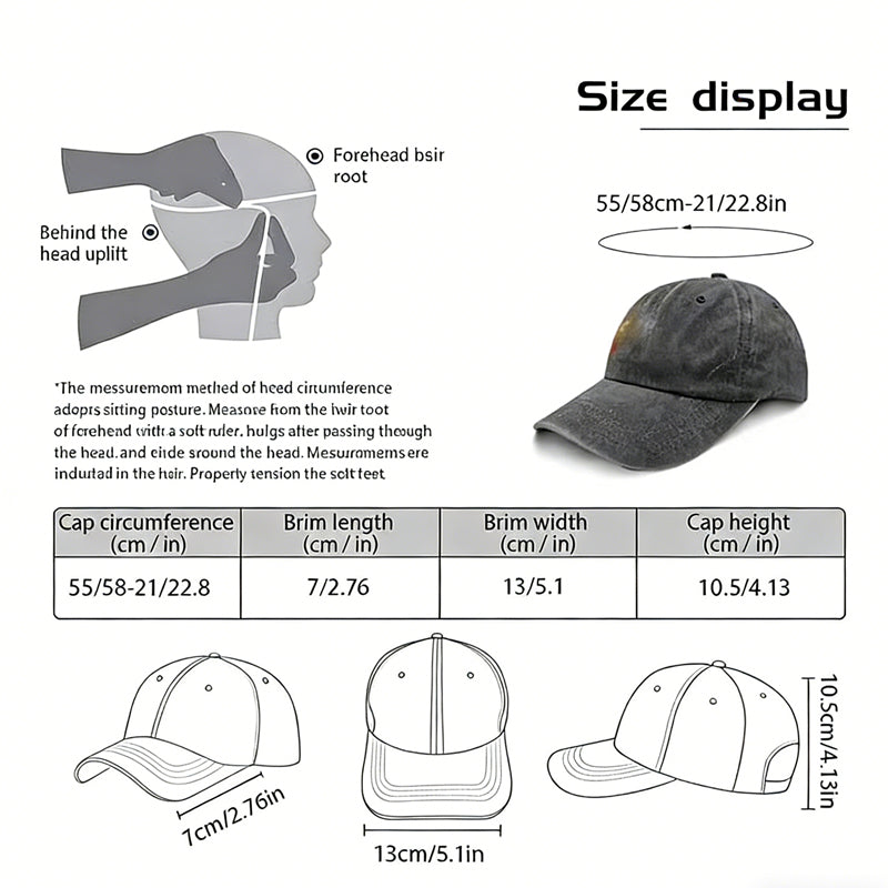 World's Best Papa Baseball Cap - Vintage Washed Cotton Hat For Men, Adjustable Unstructured Trucker Cap, Perfect Gift For Dad Father