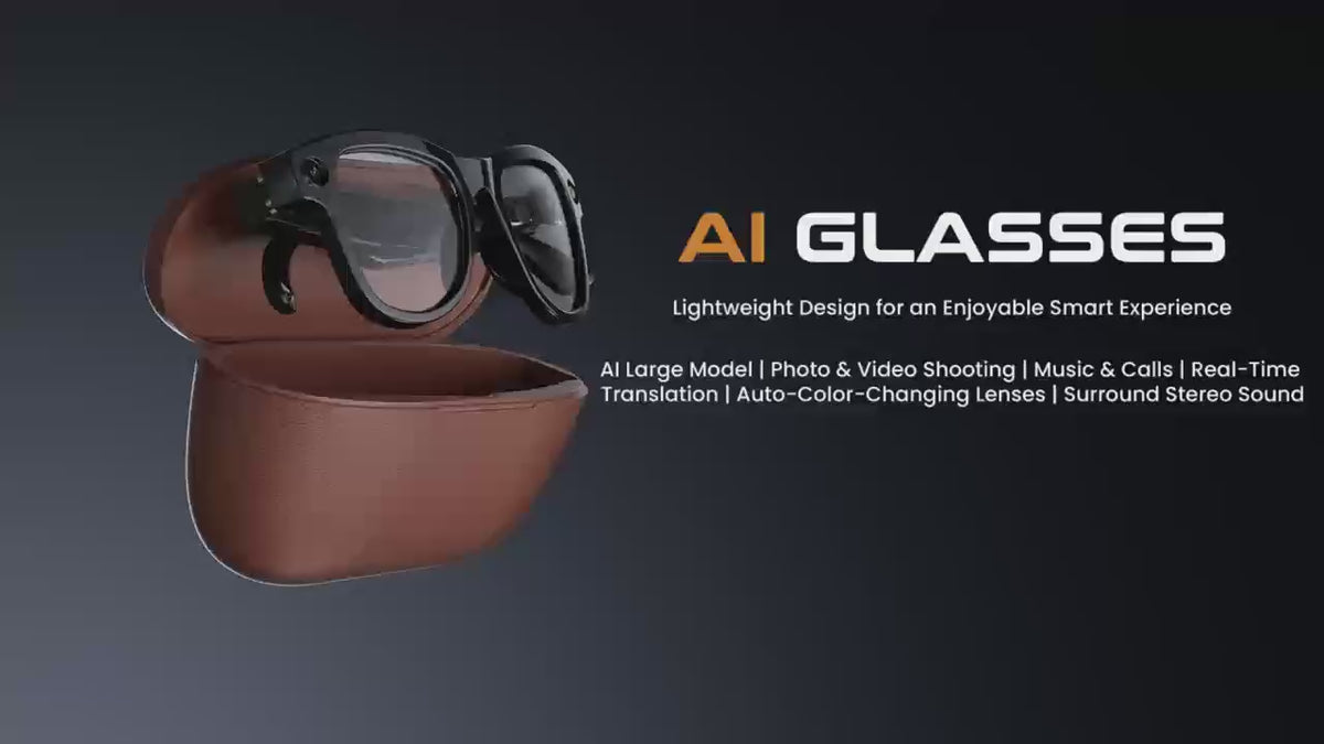 New Smart AI Translation Wireless Glasses with Audio Playback, Suitable for Work, Outdoor Activities, Cycling, and Beach Use