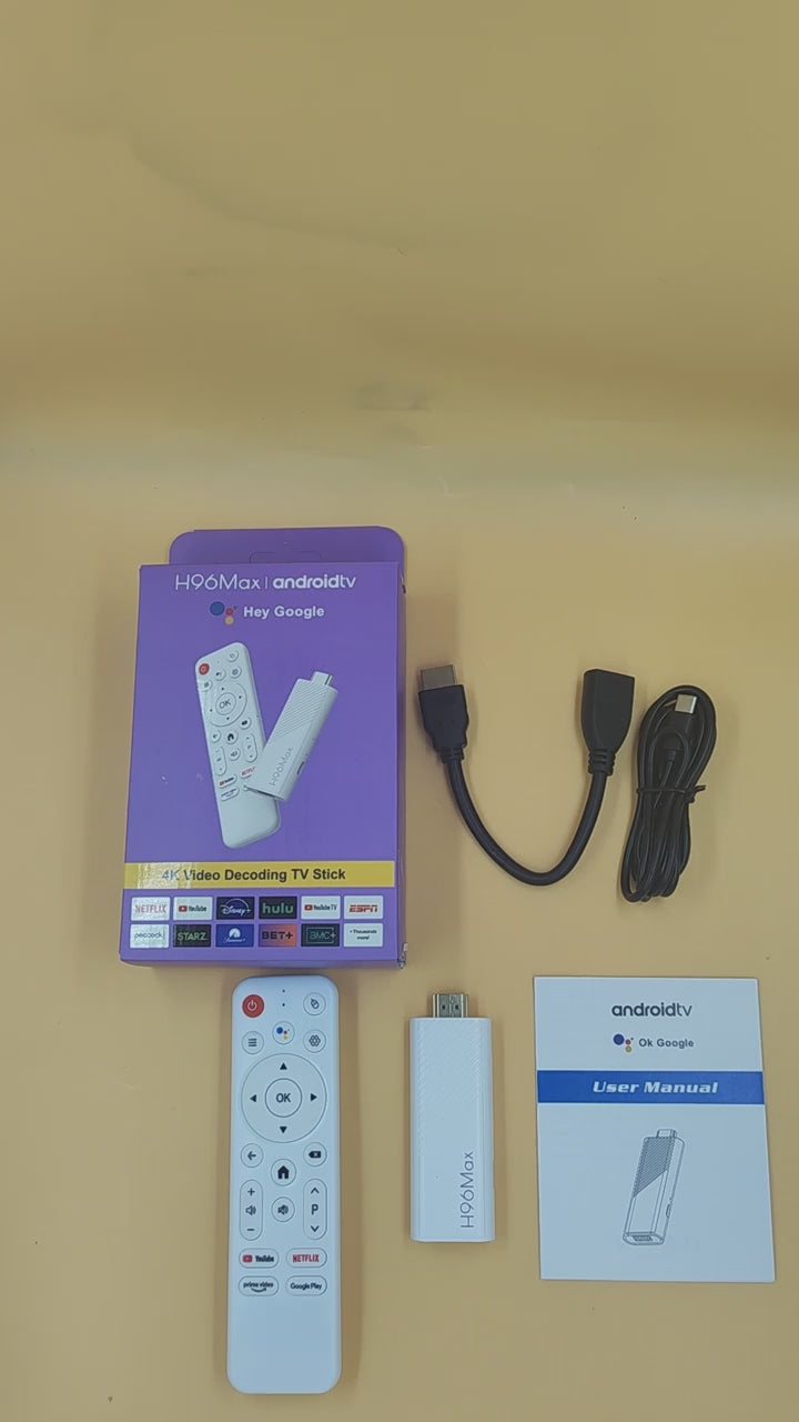 H96 MAX Android TV Stick Allwinner H313 with 2.4G Wifi 5G Wifi6 Dual Brand 8GB 16GB 4K 3D HDR Goole Voice Remote DC 5V 2A