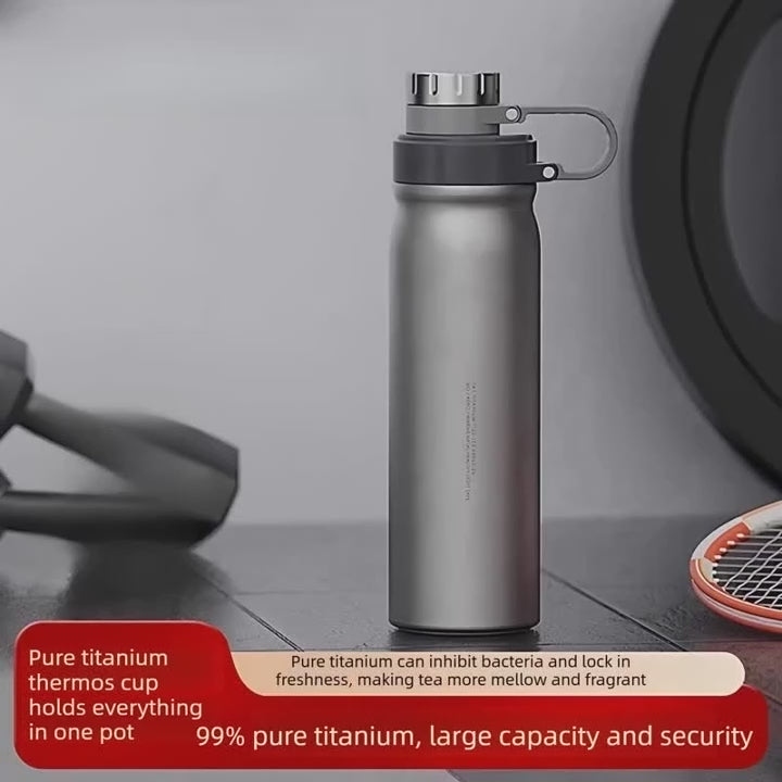 Pure Titanium Double-Wall Insulated Tumbler-Large Capacity Travel&Sports Water Bottle for Outdoor Activitie Large capacity 850ml
